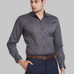 Men Petrol Slim Print Cotton Shirts