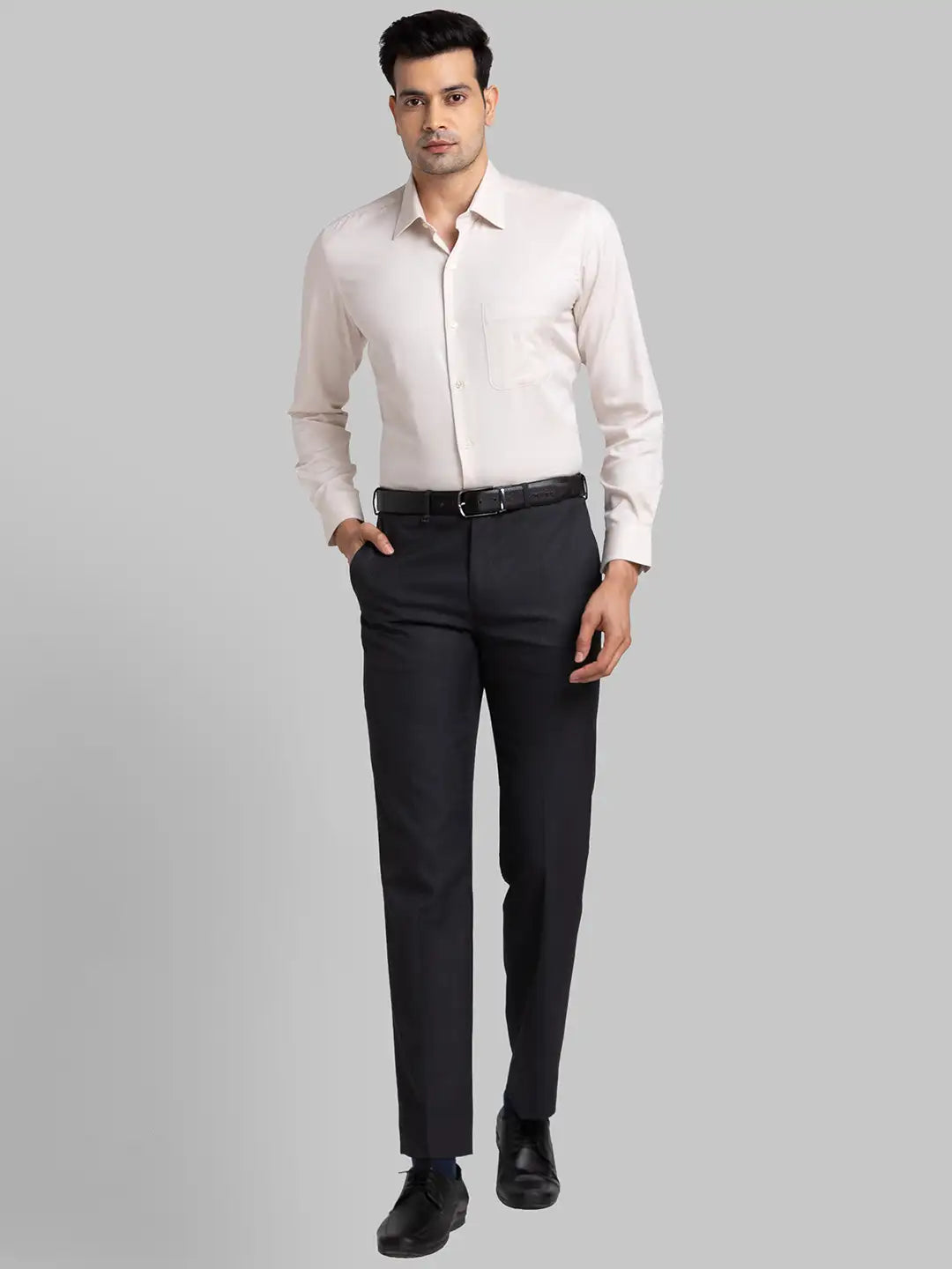 Raymond Men Blue Structure Contemporary Fit Cotton Shirt