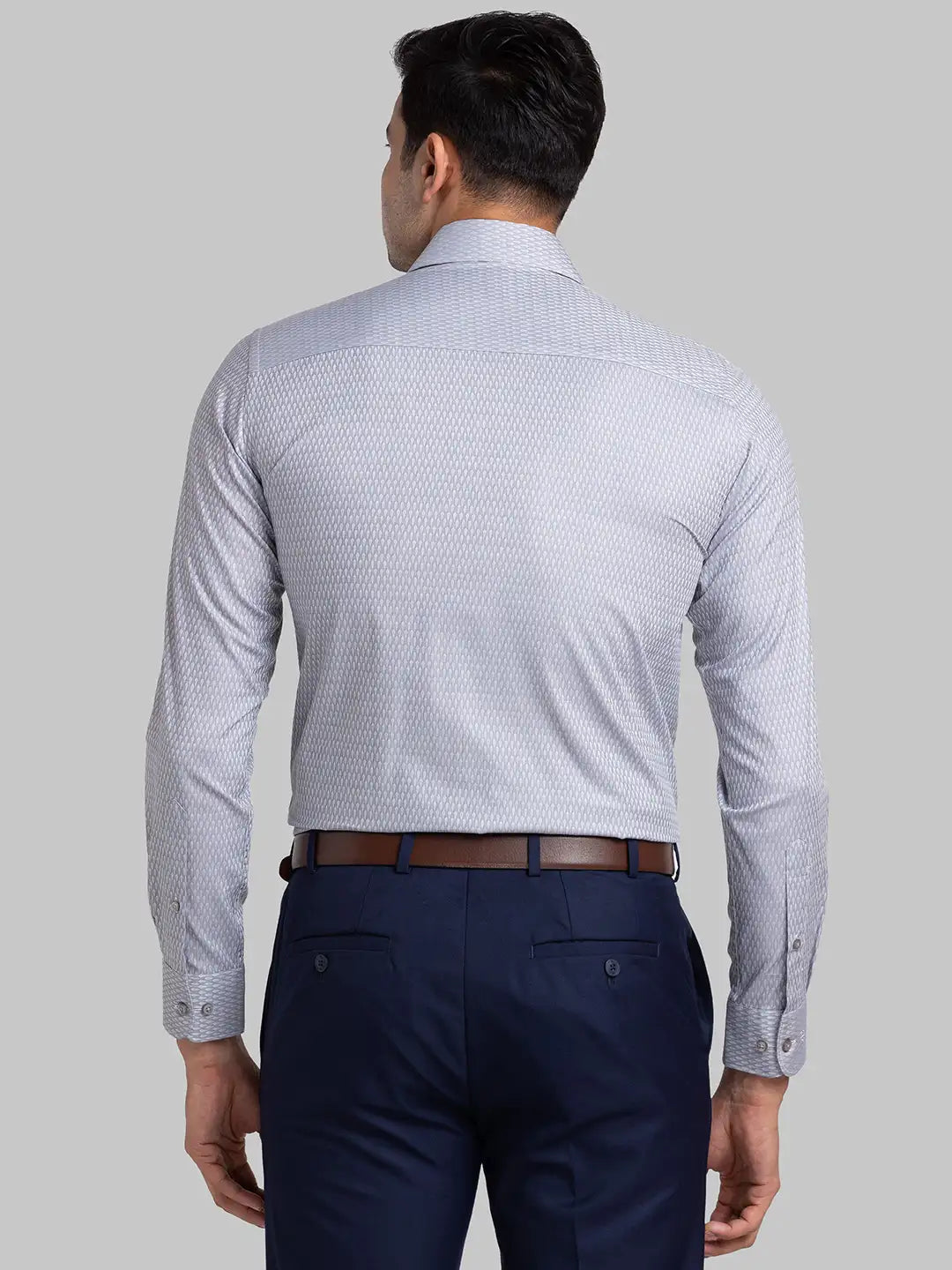 Men Petrol Contemporary Fit Structure Cotton Shirts