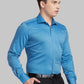 Men Violet Contemporary Fit Structure Cotton Shirts