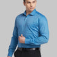 Men Violet Contemporary Fit Structure Cotton Shirts