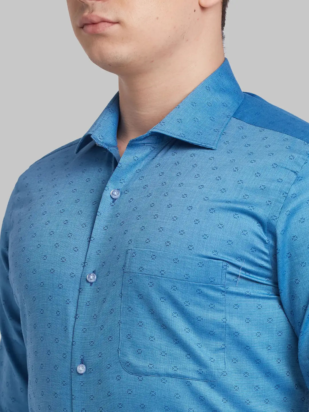 Men Violet Contemporary Fit Structure Cotton Shirts