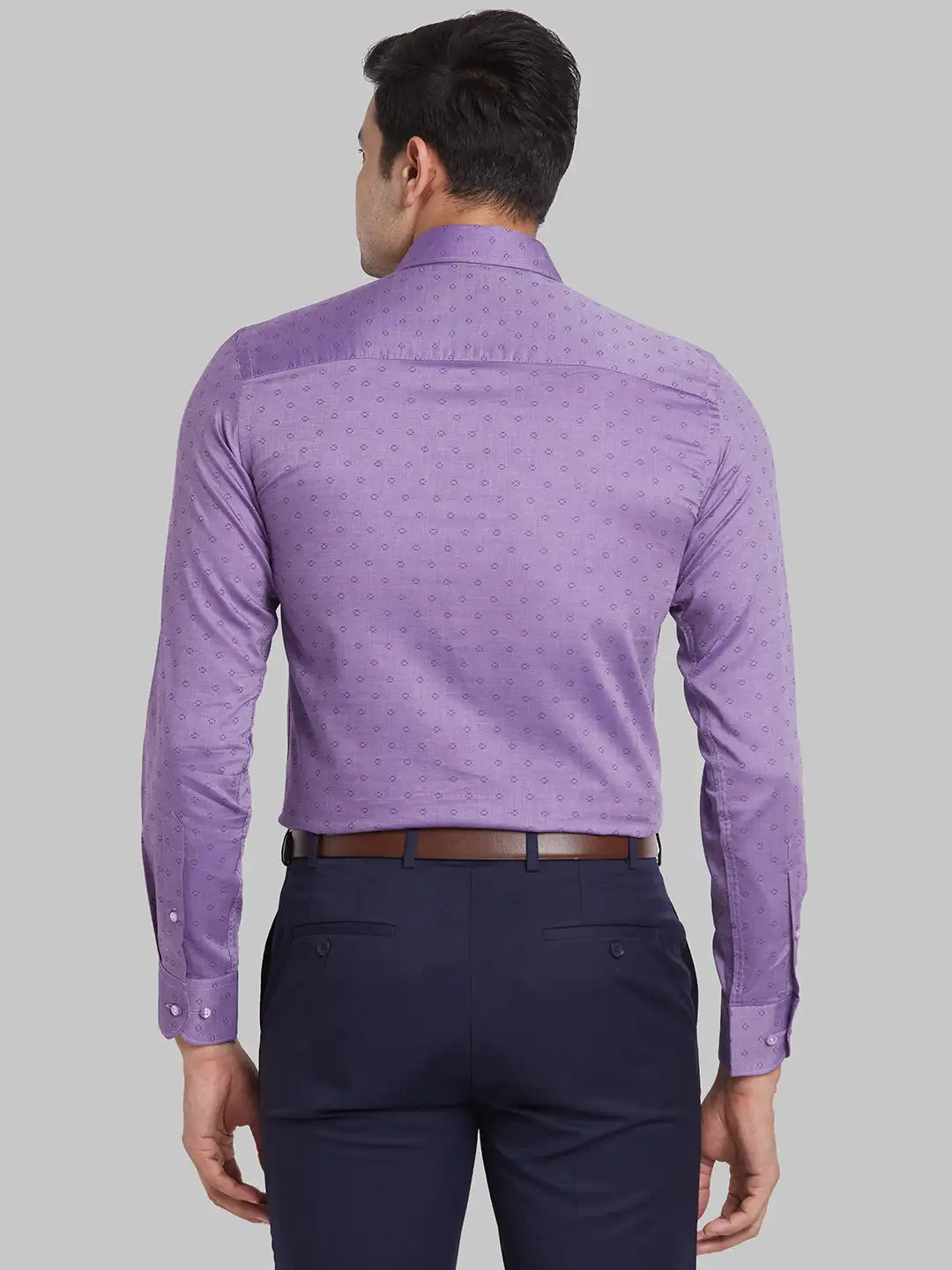 Men Yellow Contemporary Fit Structure Cotton Shirts