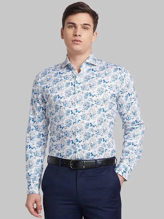 Men Slim Fit Blue Shirt