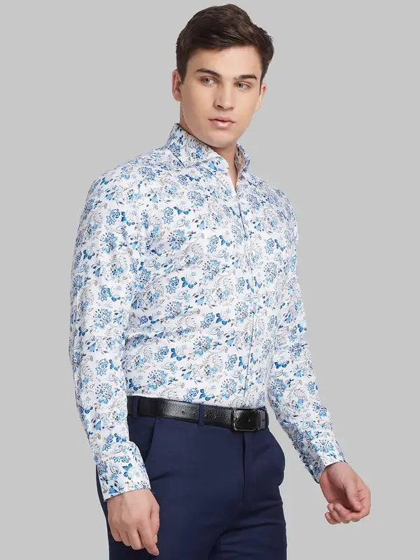 Men Slim Fit Blue Shirt