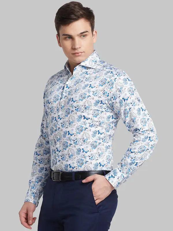 Men Slim Fit Blue Shirt