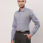 Raymond Men Red Stripe Contemporary Fit Cotton Cutaway Collar Shirt