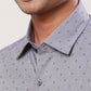 Raymond Men Red Stripe Contemporary Fit Cotton Cutaway Collar Shirt