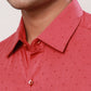 Raymond Men Green Stripe Contemporary Fit Cotton Cutaway Collar Shirt