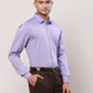 Raymond Men Violet Stripe Contemporary Fit Cotton Cutaway Collar Shirt