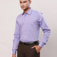 Raymond Men Violet Stripe Contemporary Fit Cotton Cutaway Collar Shirt