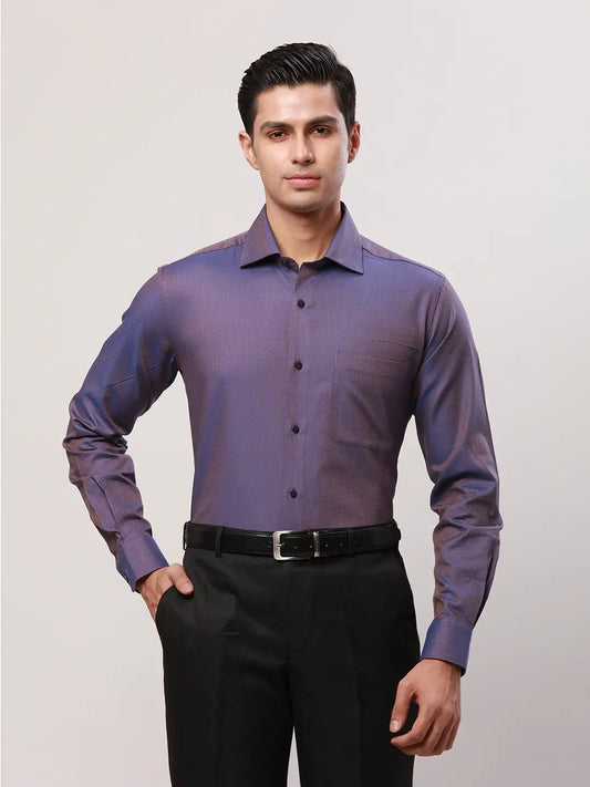 Raymond Men Fawn Stripe Contemporary Fit Cotton Shirt