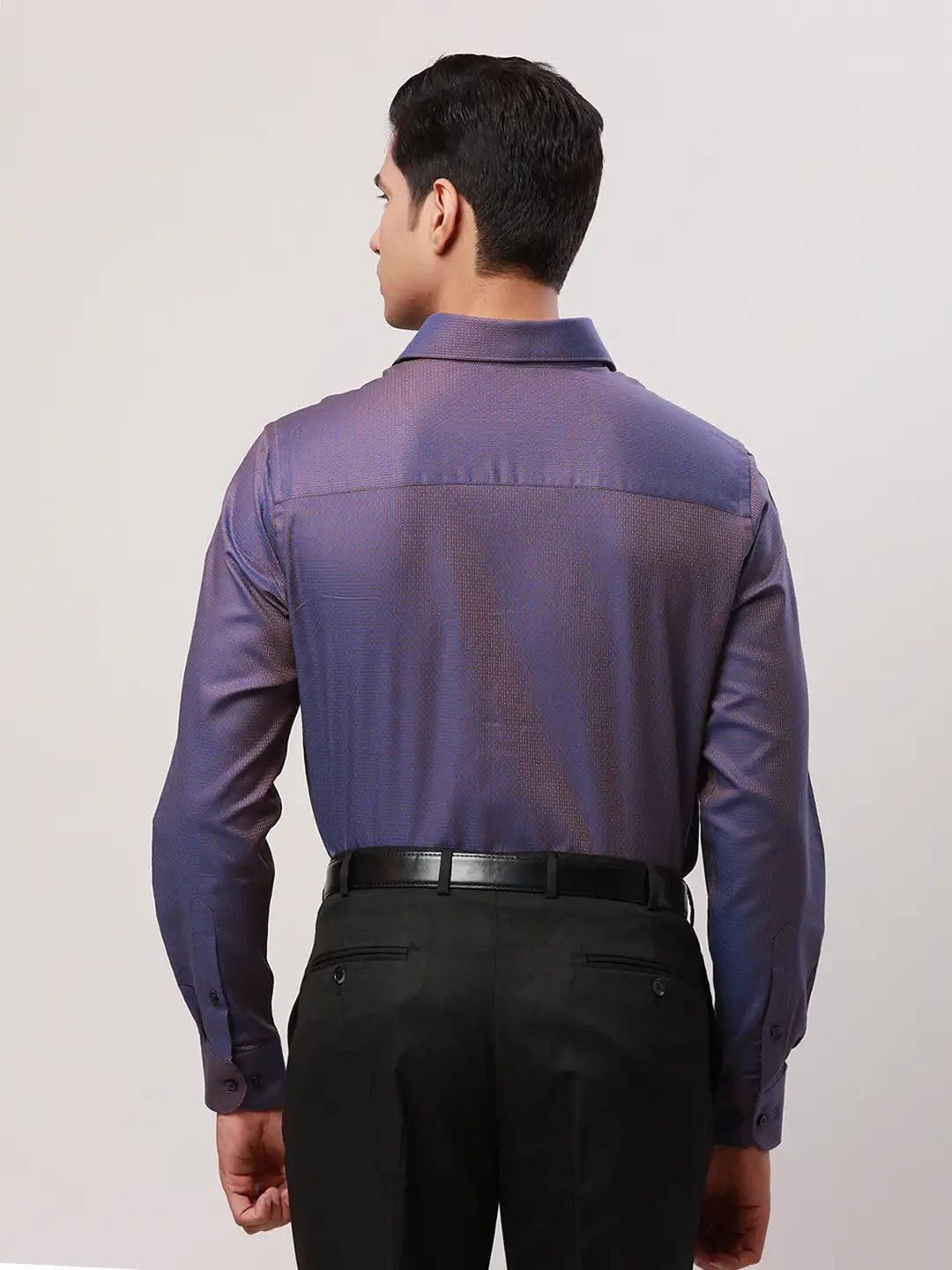 Raymond Men Fawn Stripe Contemporary Fit Cotton Shirt