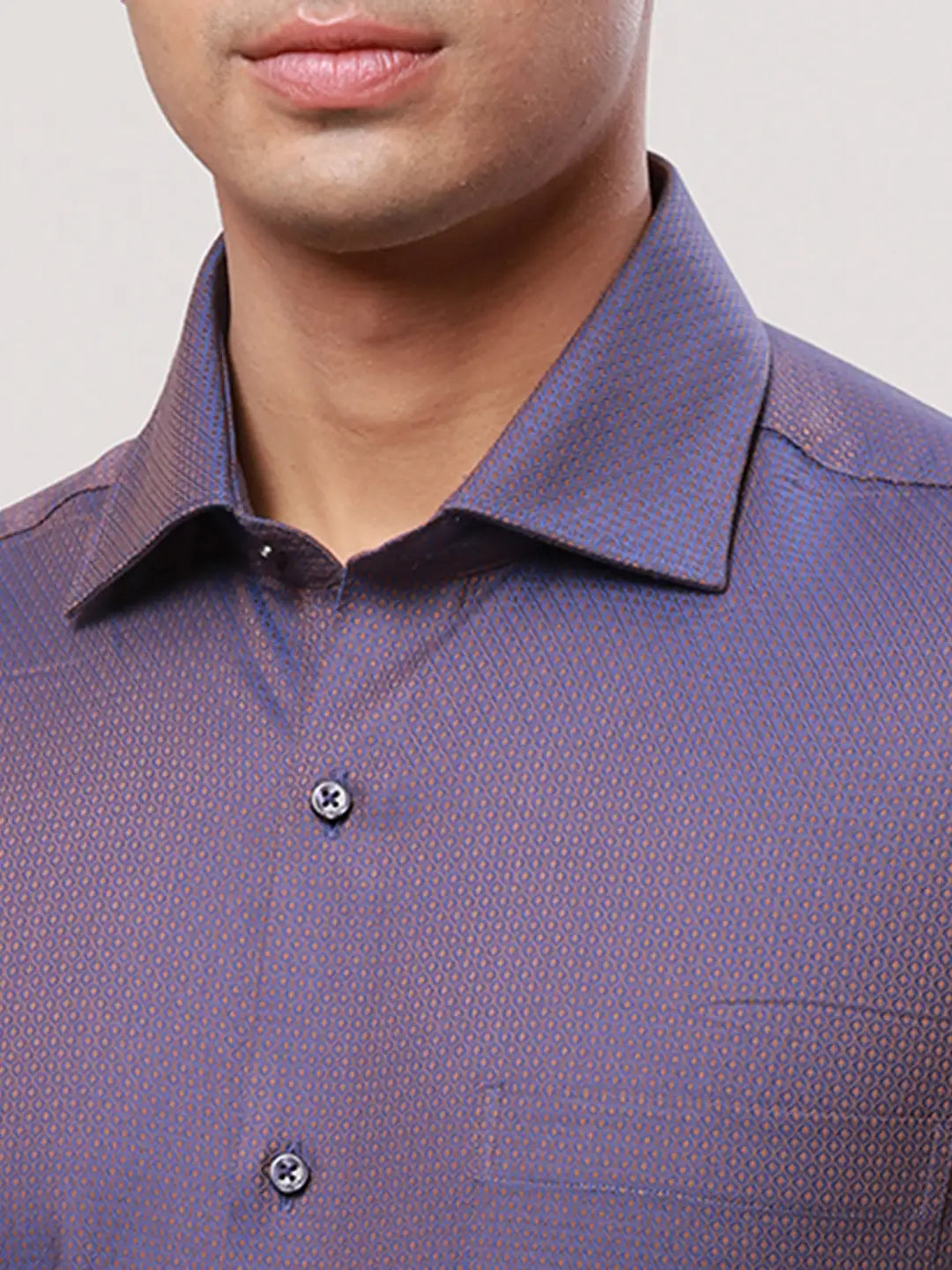 Raymond Men Fawn Stripe Contemporary Fit Cotton Shirt