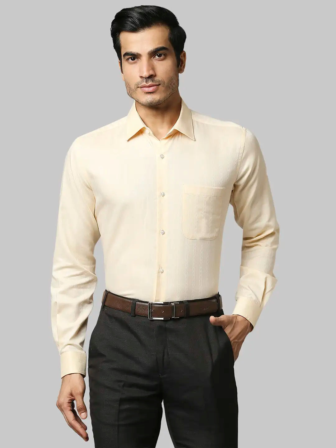 Men Regular Fit Dark Maroon Shirt