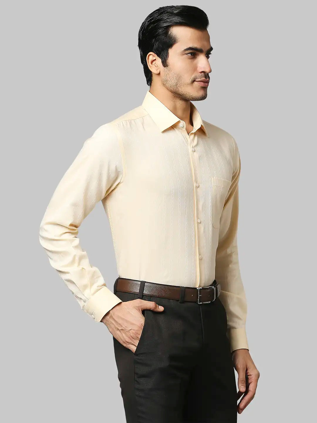 Men Regular Fit Dark Maroon Shirt
