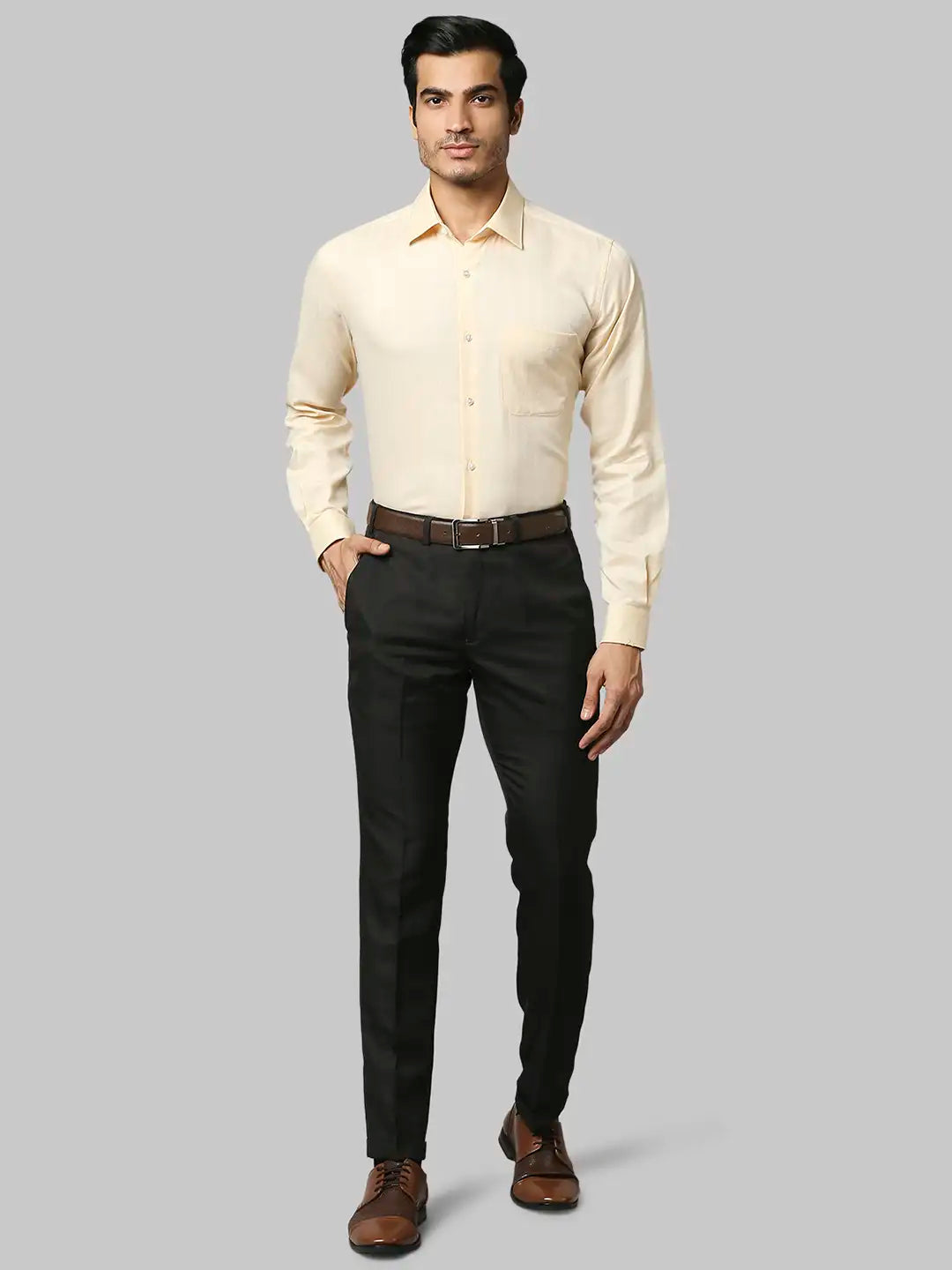 Men Regular Fit Dark Maroon Shirt