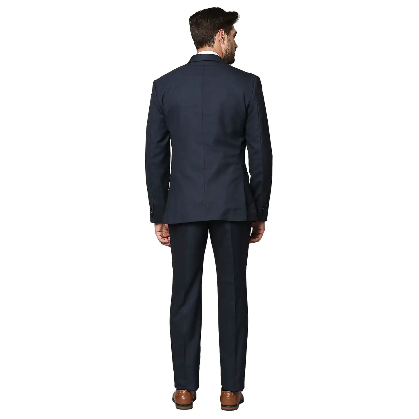 Men Contemporary Fit Dark Brown Suit