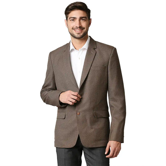 Men Contemporary Fit Dark Blue Blazer