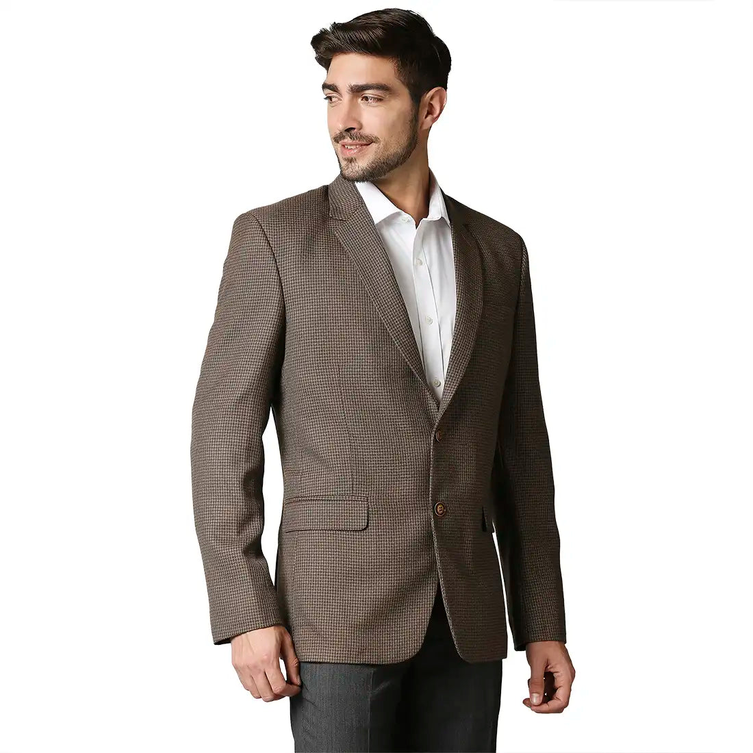 Men Contemporary Fit Dark Blue Blazer