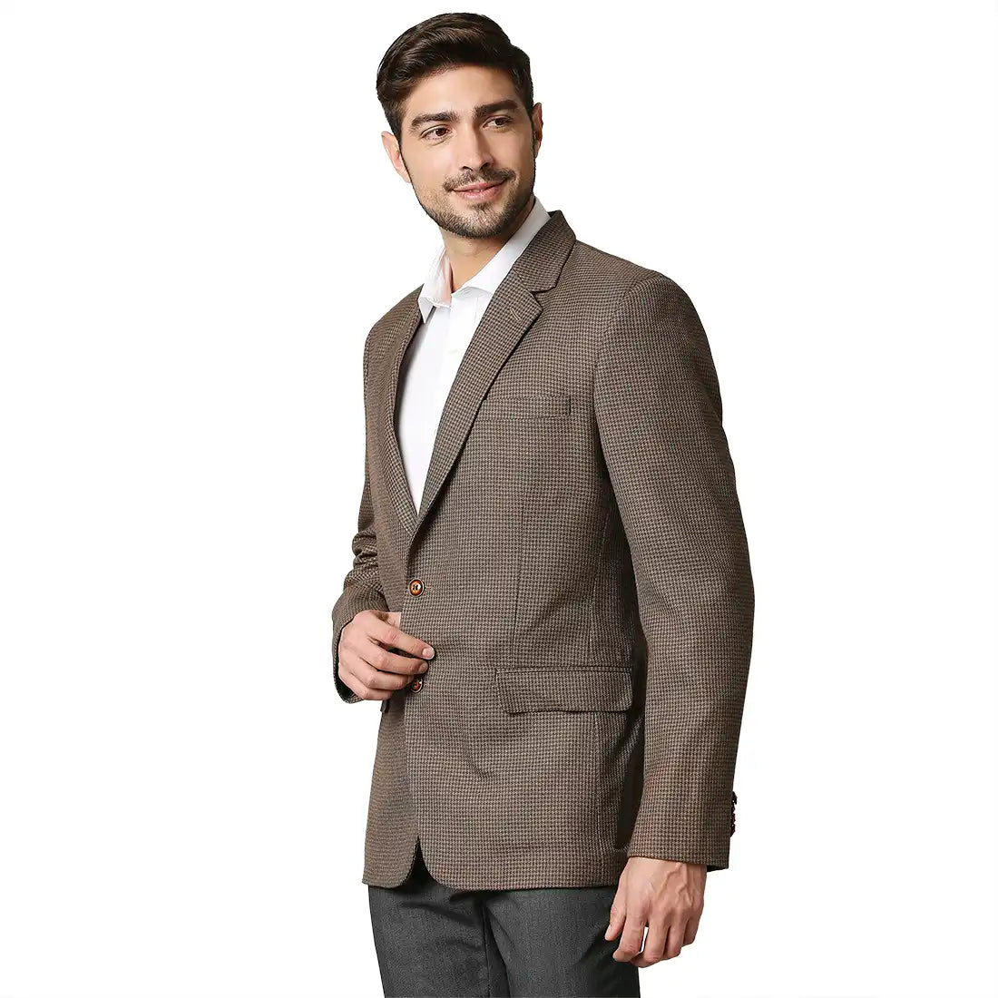 Men Contemporary Fit Dark Blue Blazer