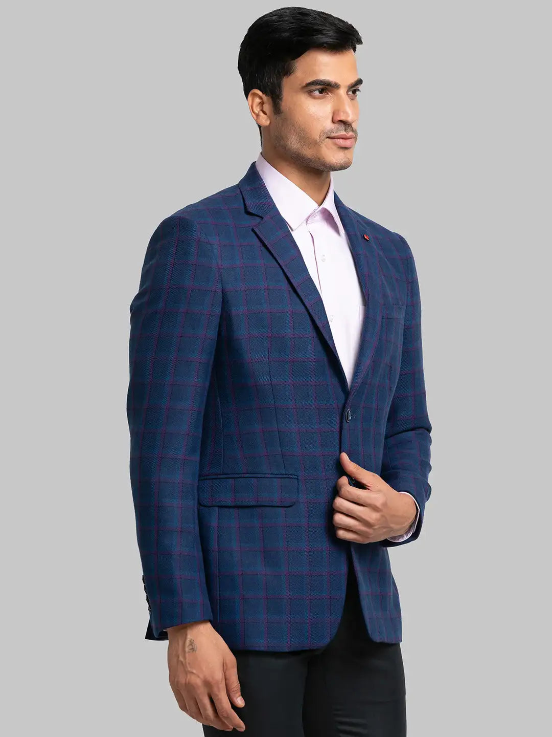 Men Regular Fit Black Blazer