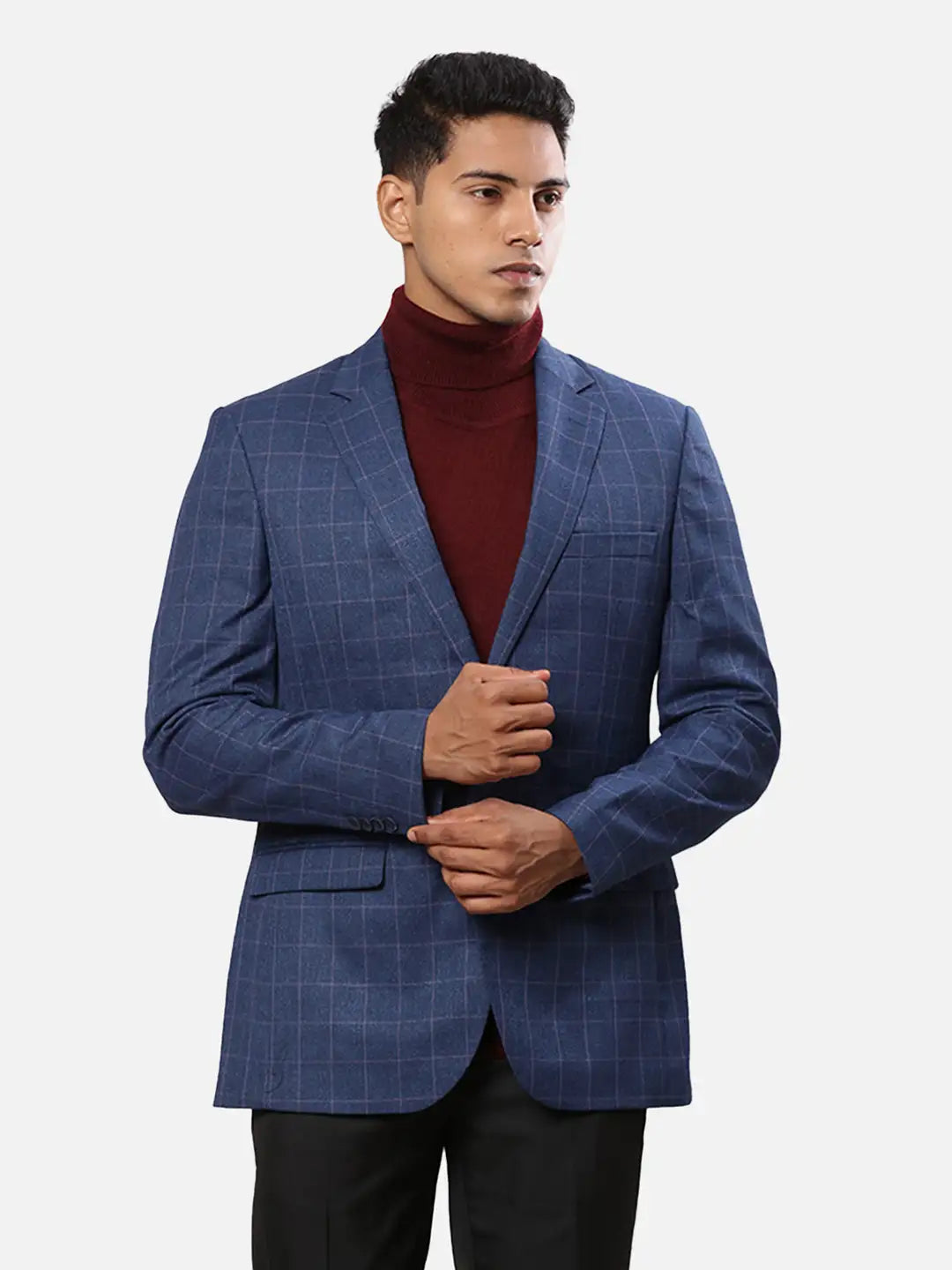 Raymond Men Black Structure Contemporary Fit Terylene Blend Jacket