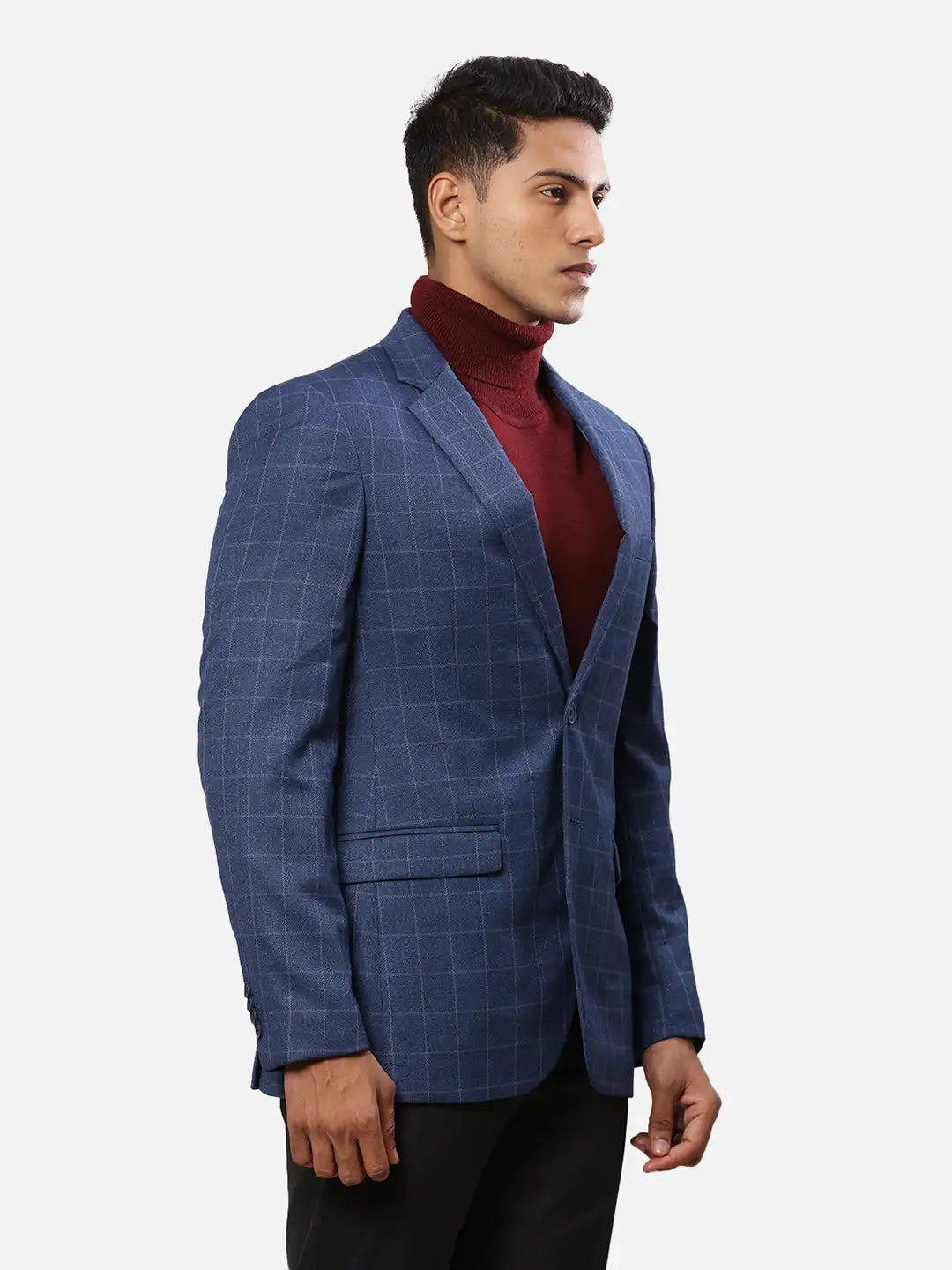 Raymond Men Black Structure Contemporary Fit Terylene Blend Jacket