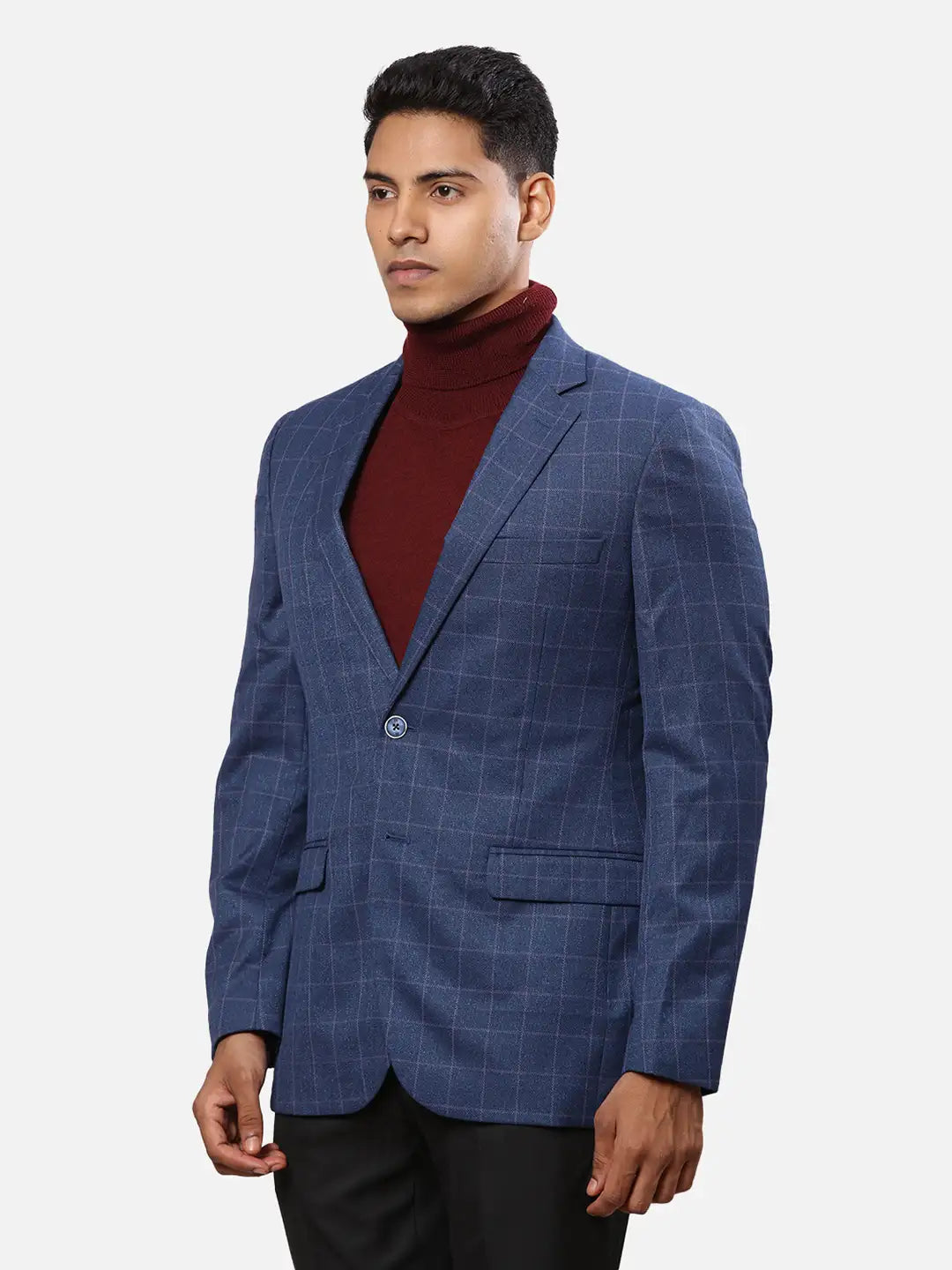 Raymond Men Black Structure Contemporary Fit Terylene Blend Jacket