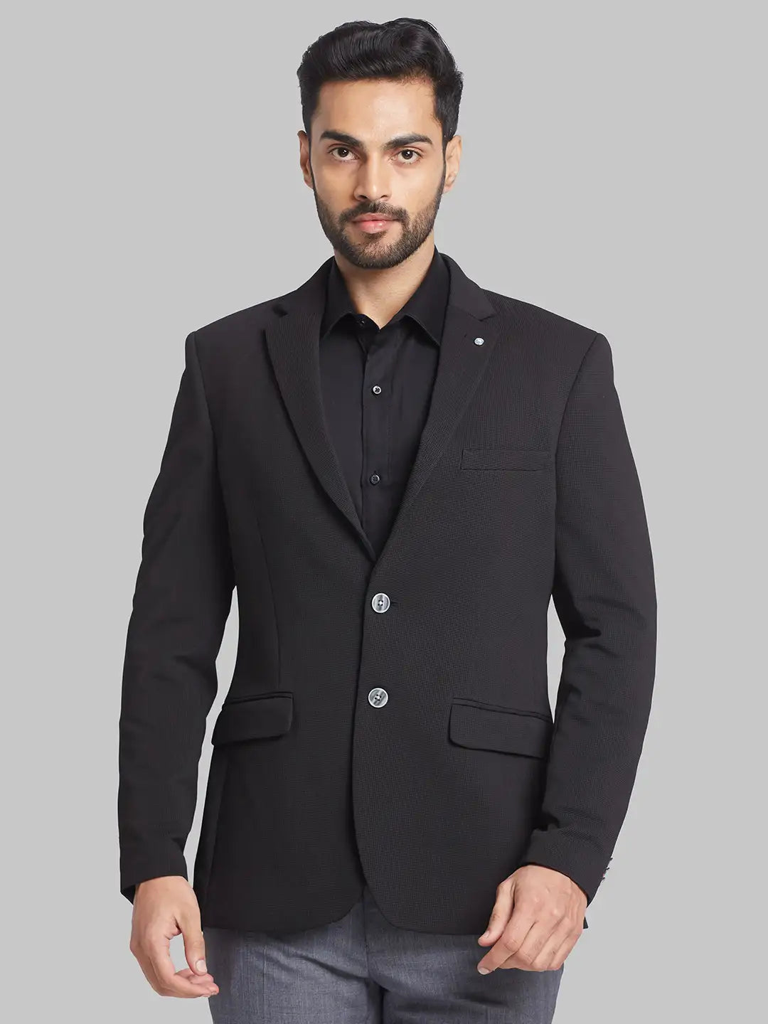 Raymond Men Red Solid Contemporary Fit Terylene Blend Jacket