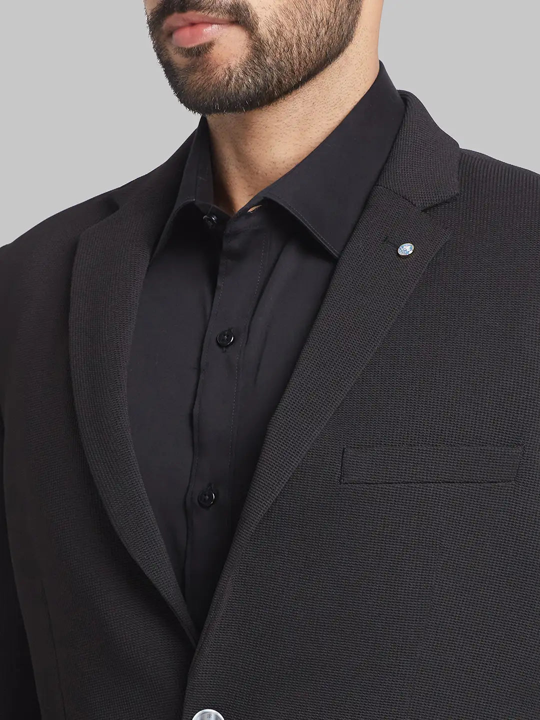 Raymond Men Red Solid Contemporary Fit Terylene Blend Jacket