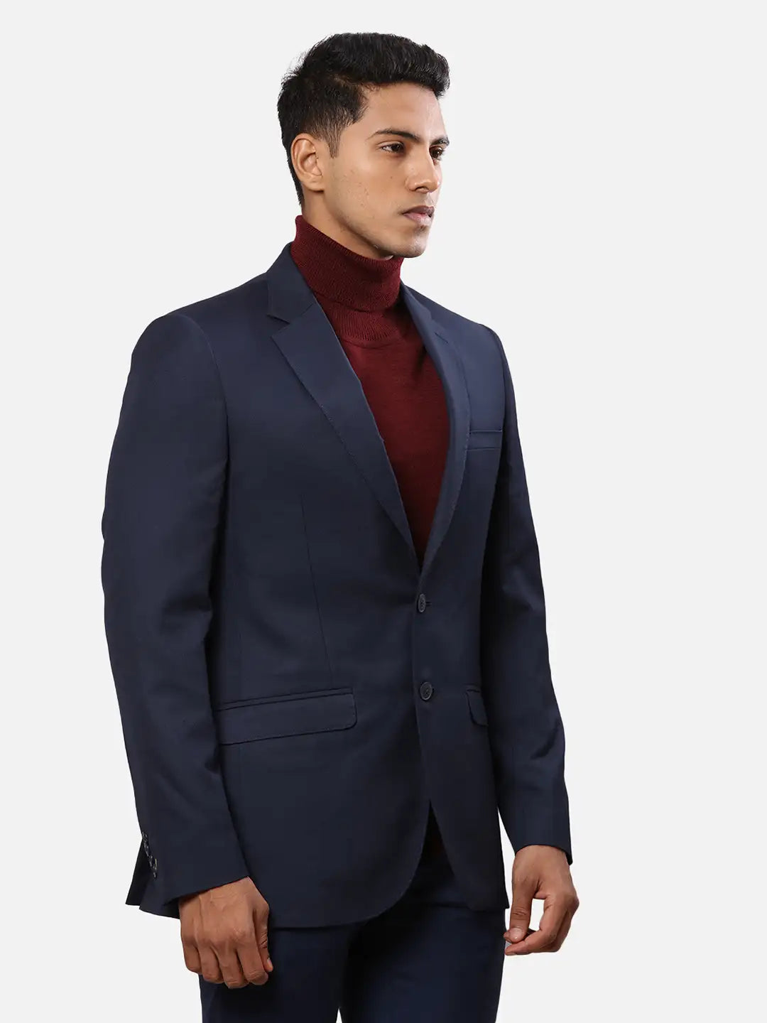 Raymond Men Grey Solid Contemporary Fit Polyester Blend Jacket