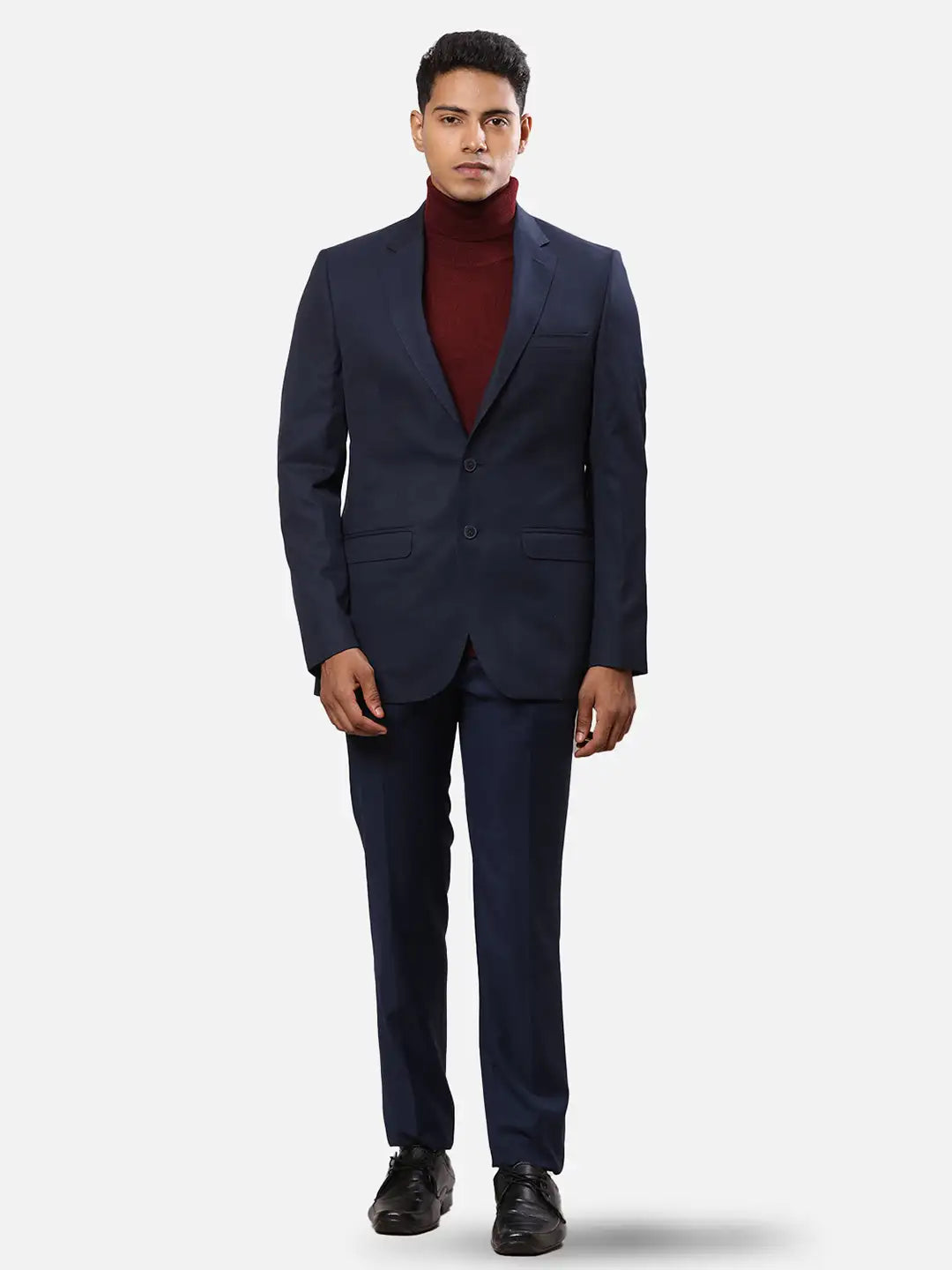 Raymond Men Grey Solid Contemporary Fit Polyester Blend Jacket
