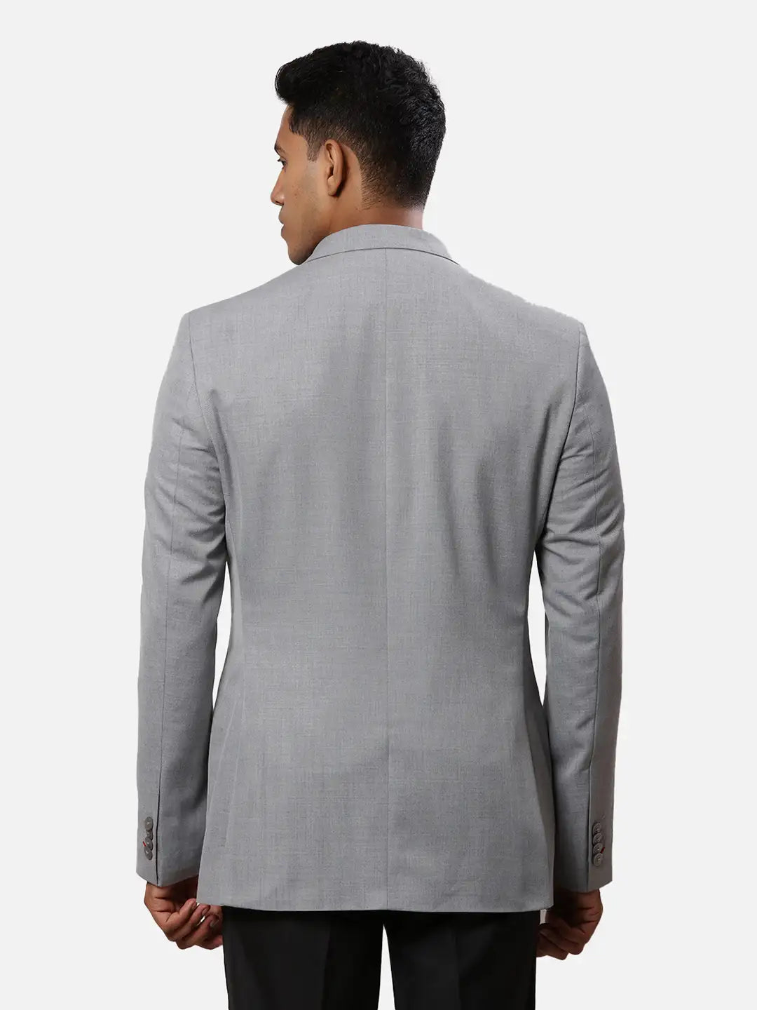 Raymond Men Black Solid Contemporary Fit Polyester Blend Jacket