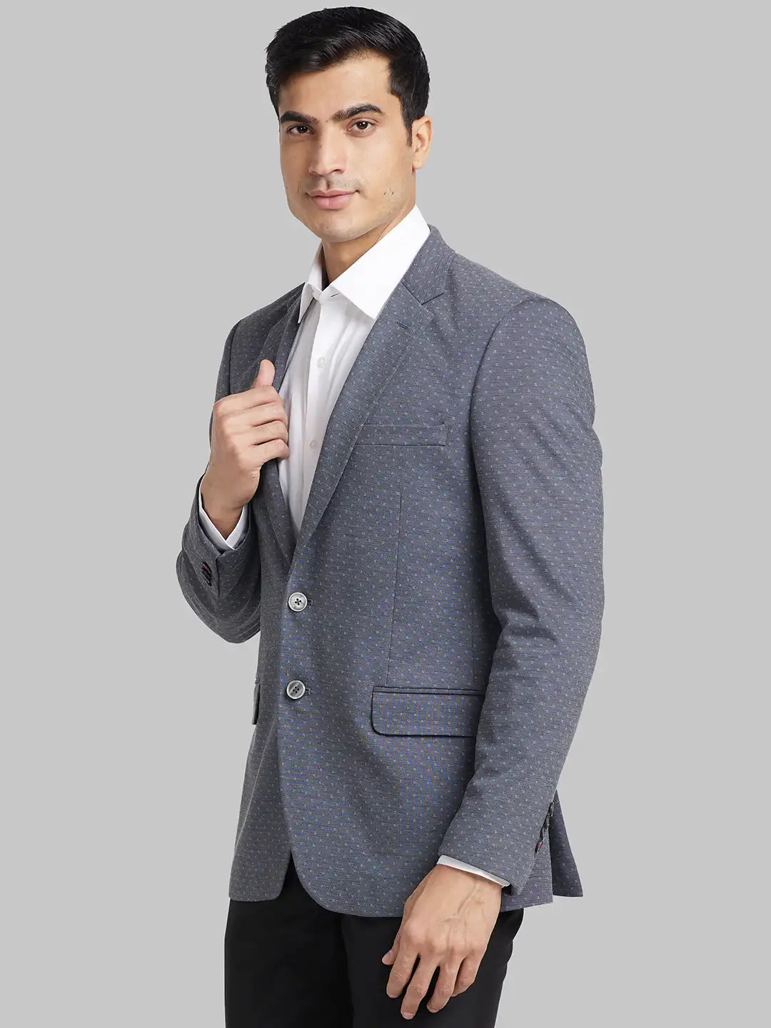 Raymond Men Blue Structure Contemporary Fit Cotton Full Sleeve Shirt