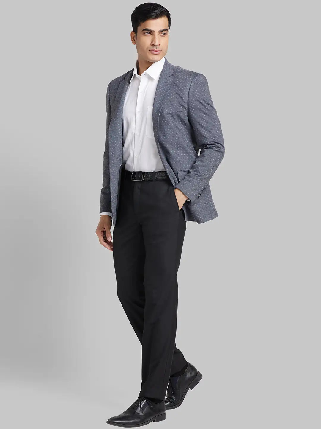 Raymond Men Blue Structure Contemporary Fit Cotton Full Sleeve Shirt