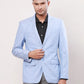 Raymond Men Blue Solid Contemporary Fit Polyester Blend Jacket