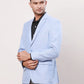 Raymond Men Blue Solid Contemporary Fit Polyester Blend Jacket