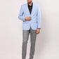 Raymond Men Blue Solid Contemporary Fit Polyester Blend Jacket