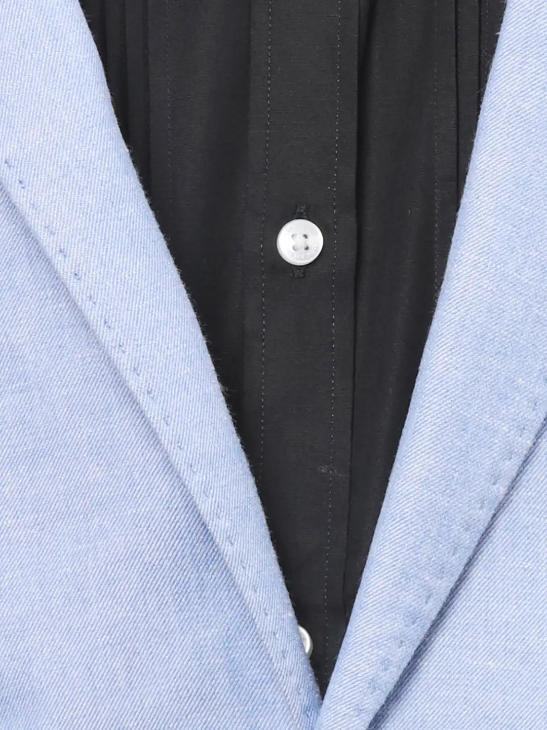 Raymond Men Blue Solid Contemporary Fit Polyester Blend Jacket