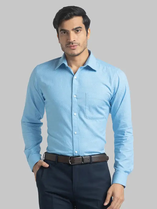 Men Slim Fit Blue Shirt