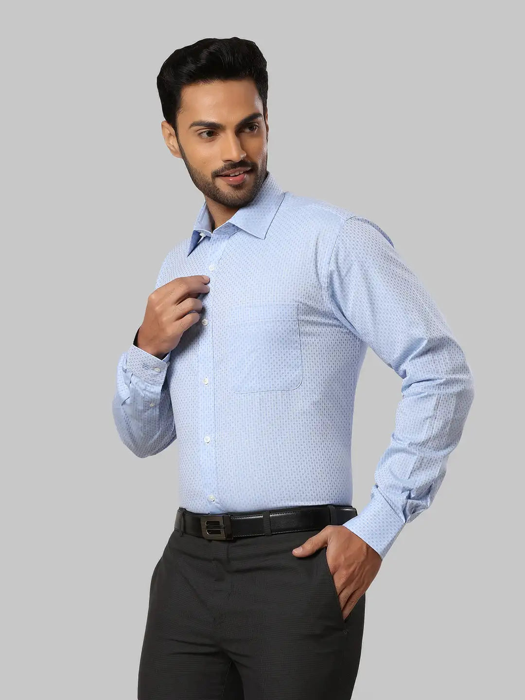 Men Slim Fit Light Orange Shirt
