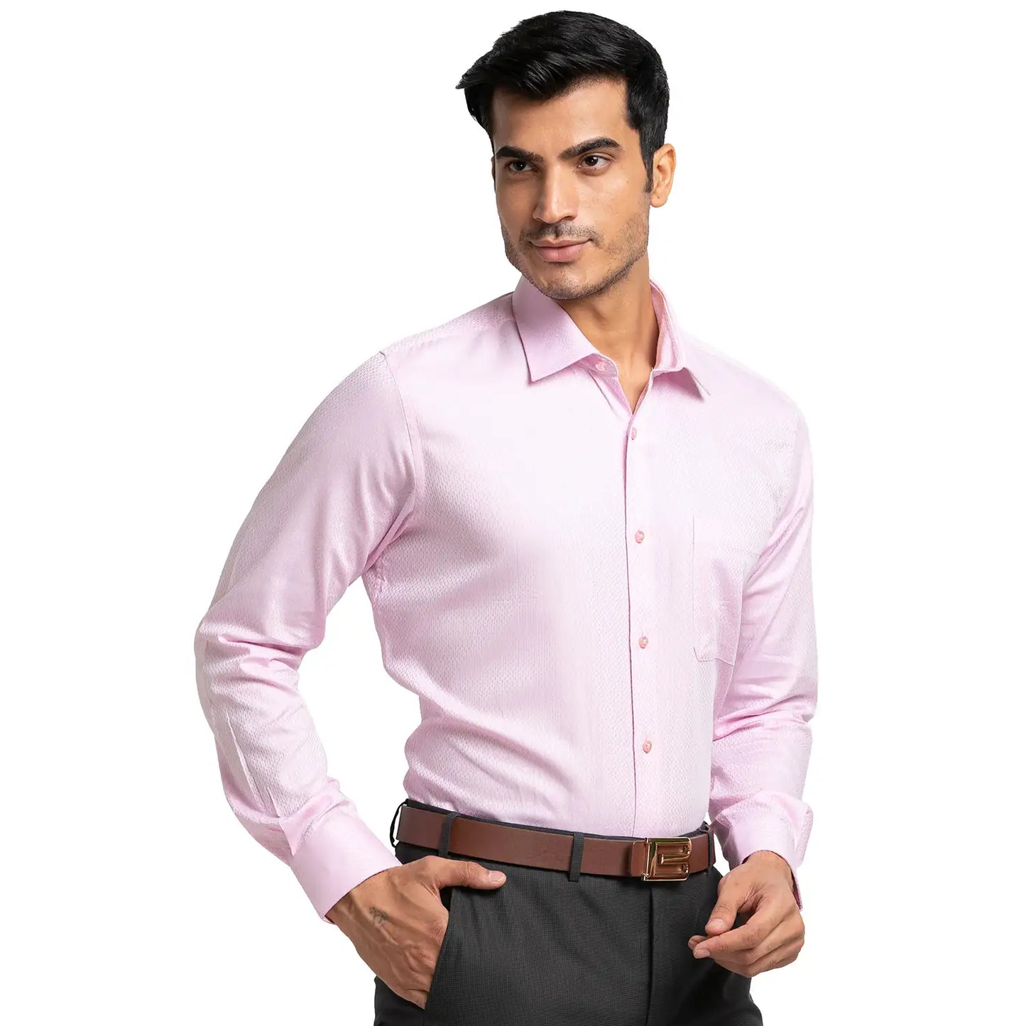 Men Slim Fit Dark Blue Shirt
