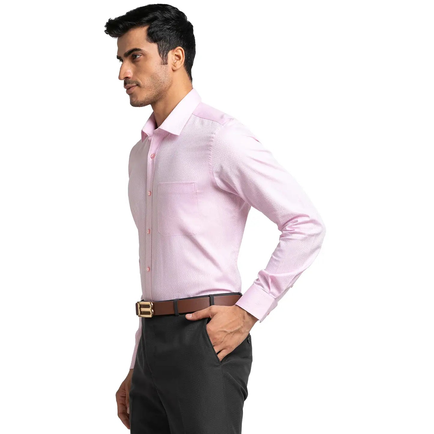 Men Slim Fit Dark Blue Shirt