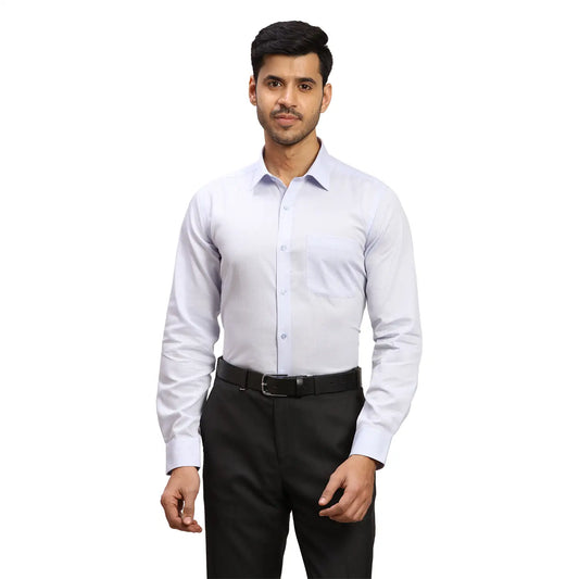 Men Green Contemporary Fit Structure  Cotton Full Sleeve Regular Collar Shirts