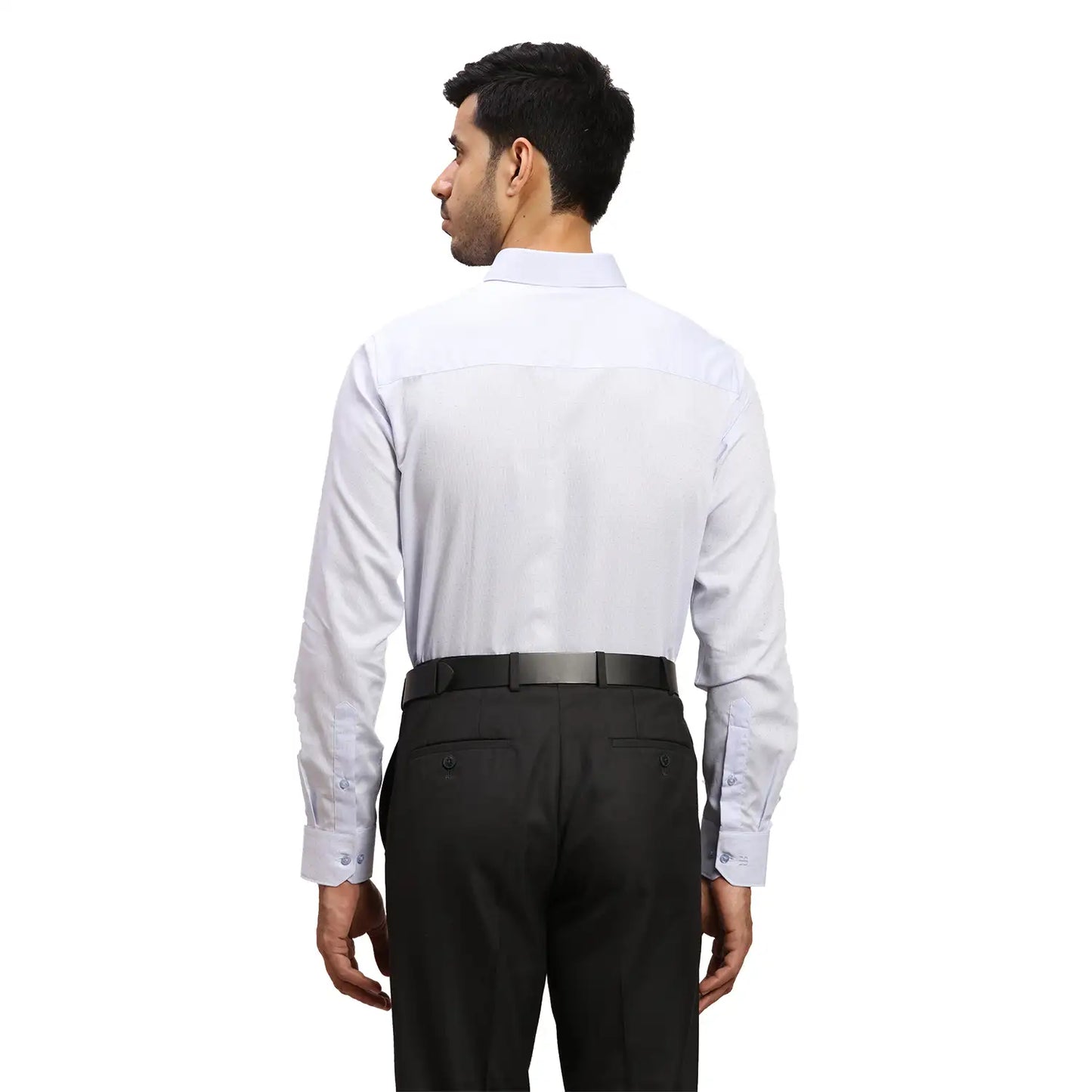 Men Green Contemporary Fit Structure  Cotton Full Sleeve Regular Collar Shirts