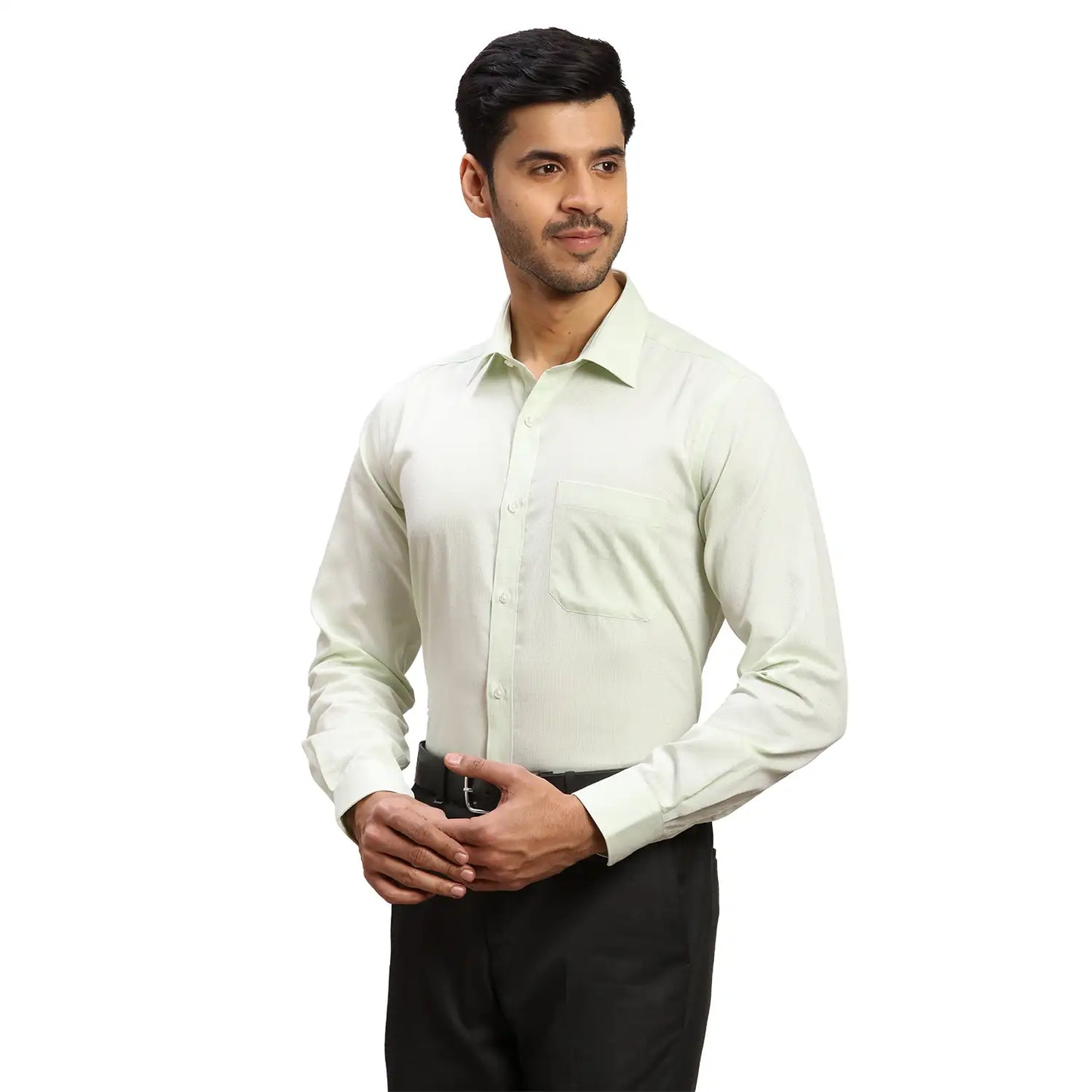 Men Red Contemporary Fit Structure  Cotton Full Sleeve Regular Collar Shirts