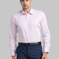 Men Blue Contemporary Fit Structure  Cotton Full Sleeve Regular Collar Shirts