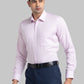 Men Blue Contemporary Fit Structure  Cotton Full Sleeve Regular Collar Shirts