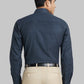 Men Blue Contemporary Fit Solid  Cotton Full Sleeve Regular Collar Shirts